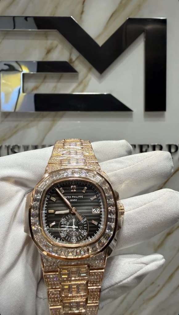Gem-set Patek Philippe Nautilus in the Exclusive Masterpiece boutique, Dubai