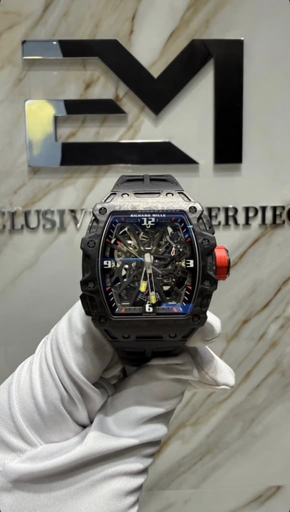 Richard Mille Carbon TPT held in the Exclusive Masterpiece boutique, Dubai